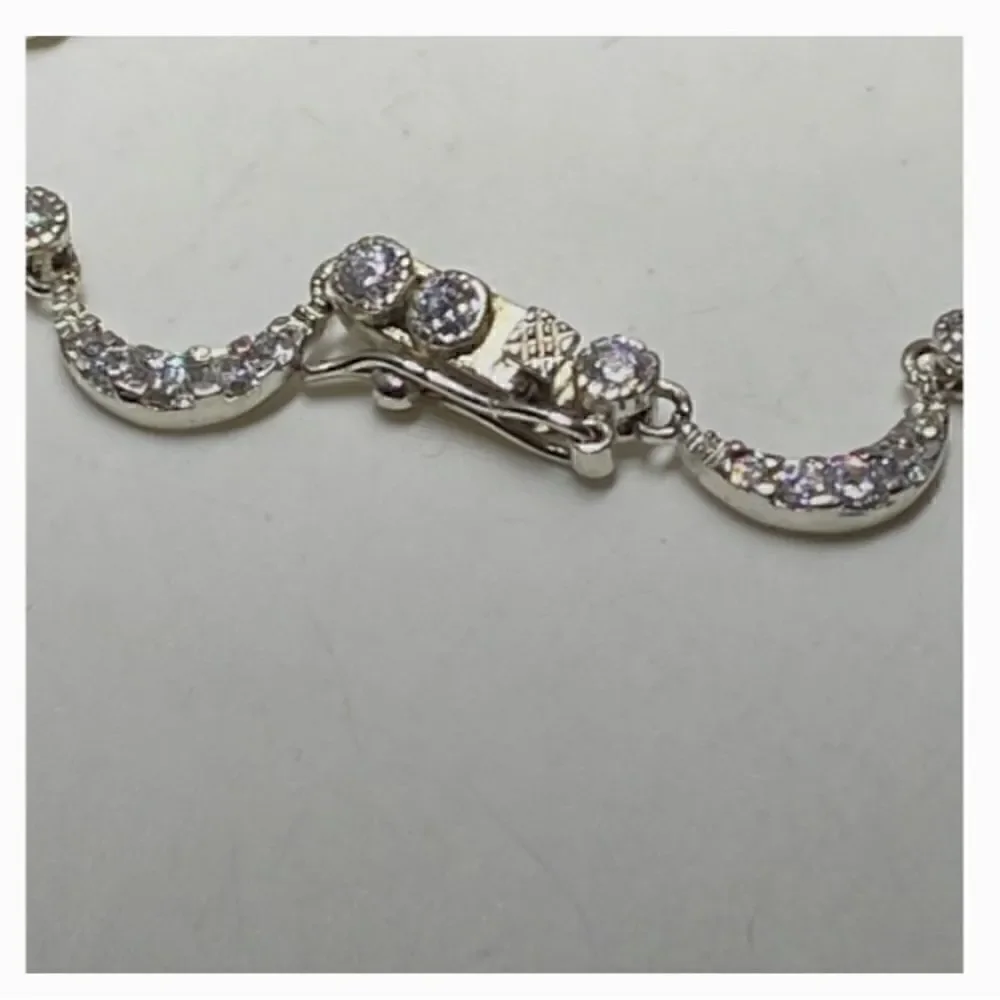 Elegant & Radiant Fine Sterling Silver & Cz Necklace